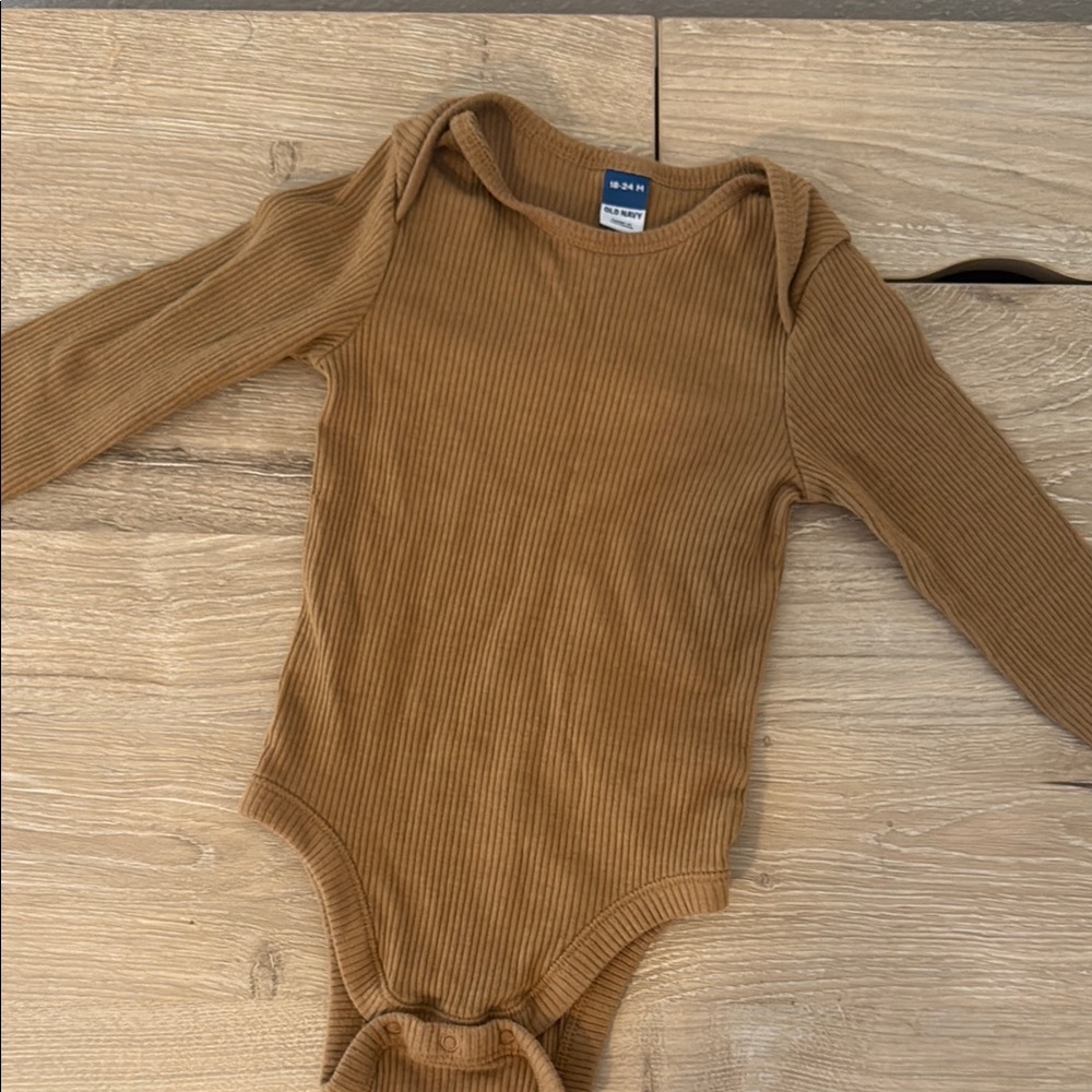 Brown Ribbed Kids One Piece SIZE 18-24 MONTHS